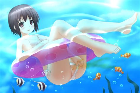 Arisu Kazumi 1girl Ass Bikini Bikini Bottom Aside Blush Cleft Of Venus Clothing Aside