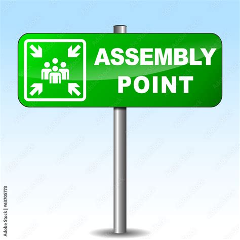 Vector Assembly Point Signpost Stock Vector Adobe Stock