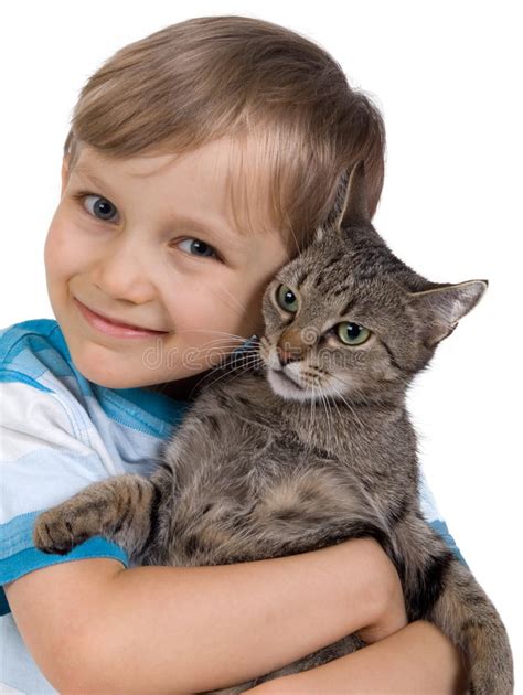 3 Young Boy Hugging His Cat Free Stock Photos Stockfreeimages