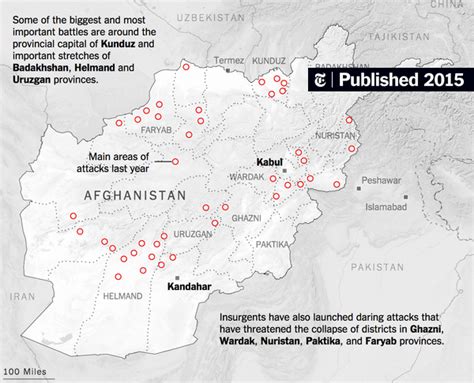 Main Areas Of Taliban Attacks The New York Times