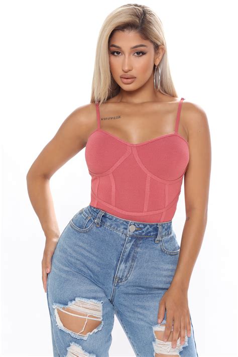 All You Wished For Ribbed Bodysuit Rust Fashion Nova Bodysuits