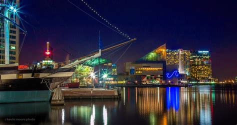 Baltimores Bright Inner Harbor At Night Kevin Moore Photography