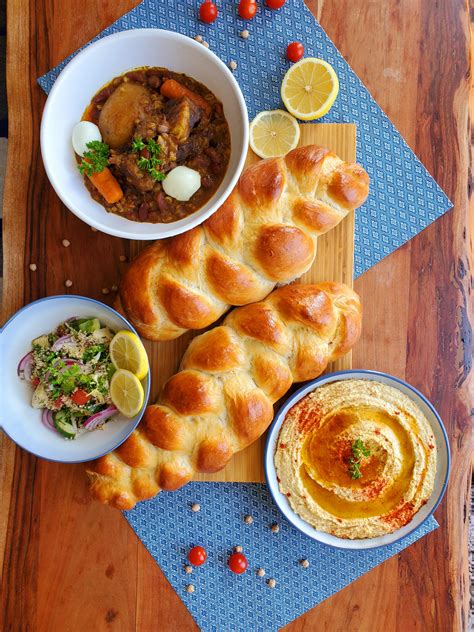 Cooked Israeli Food For The First Time Cholent Challah Hummus And
