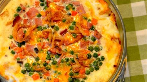 If a holiday had a casserole in its honor, this would be for thanksgiving. Cheesy Leftover Ham and Mashed Potato Casserole Recipe - Allrecipes.com