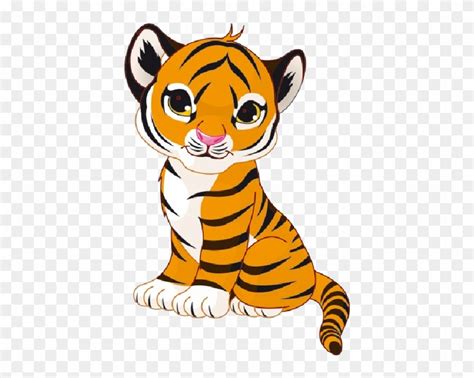 Tiger Cub Clip Art Cute Cartoon Tiger Cub Free Transparent Png