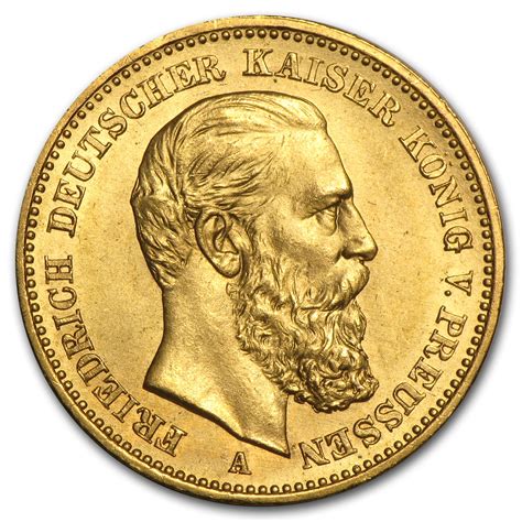 1888 Germany Gold 20 Mark Prussia Friedrich Iii Avg Circ