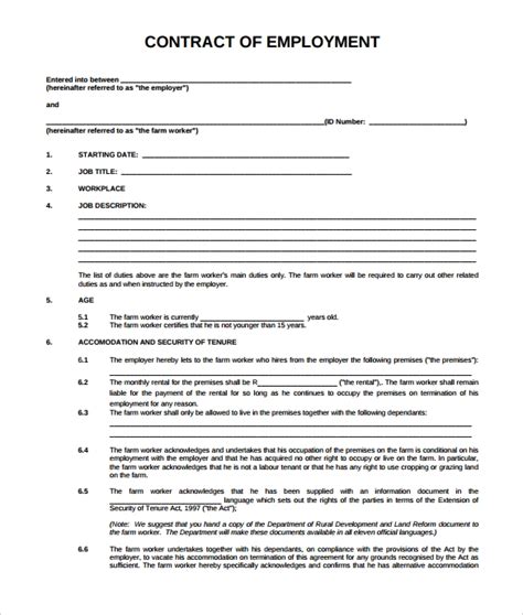 FREE 23+ Sample Employment Contract Templates in Google Docs | MS Word ...
