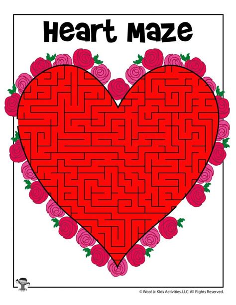Heart Mazes For Valentines Day Woo Jr Kids Activities Childrens
