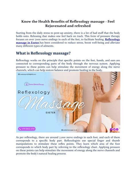 Ppt Know The Health Benefits Of Reflexology Massage Feel Rejuvenated And Refreshed