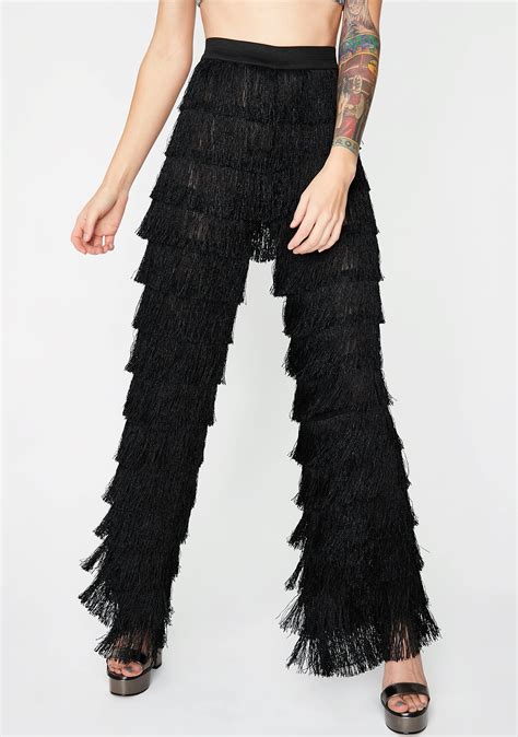 Fringe High Waist Pants Dolls Kill