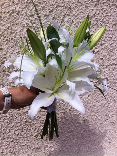 White Oriental Lily Bouquet Oriental Lilies Bouquet Bridesmaid
