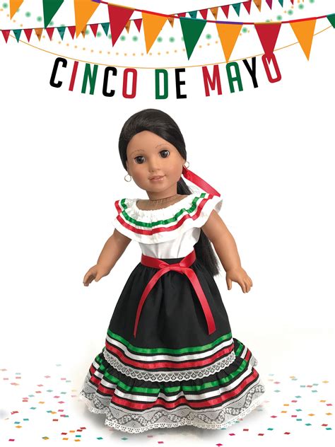 happy cinco de mayo traditional mexican ballet folkloric outfit for american… doll clothes