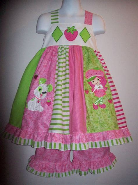 Custom Boutique Strawberry Shortcake Dress And Ruffle Capri Set 8400
