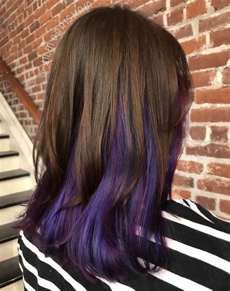 Image Result For Purple Underlights Purple Brown Hair Balayage Hair