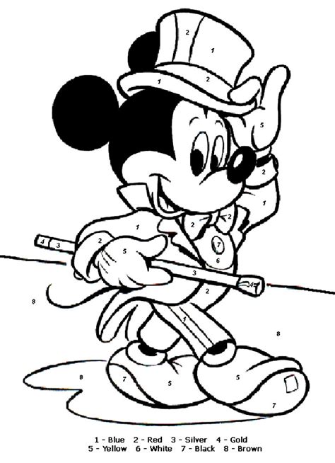 Disney Color By Numbers Coloring Pages At Free