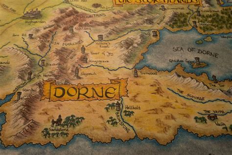 Dorne Hand Drawn Westeros Map Detail Game Of Thrones Fans Westeros