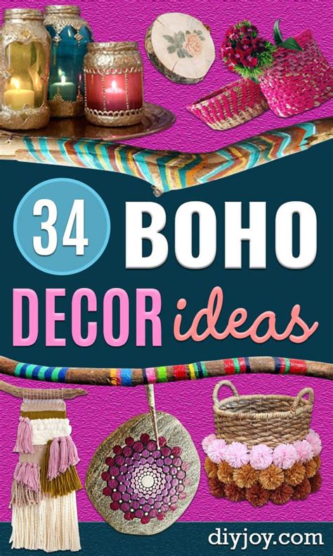 34 Diy Boho Decor Ideas In 2020 Diy Boho Decor Hippie Crafts Boho Diy