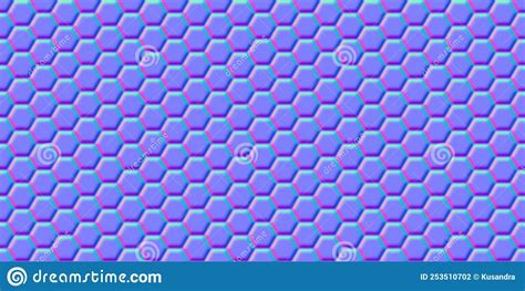 Normal Map Of Honeycomb Simple Seamless Pattern Stock Illustration