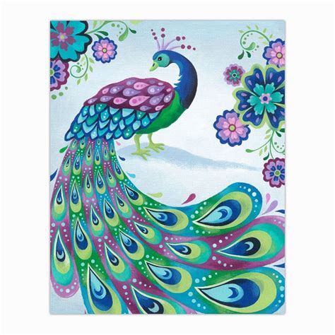 peacock art print 8 x 10