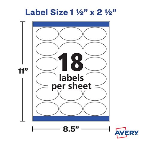 Avery Printable Blank Oval Labels 15 X 25 Glossy White 90