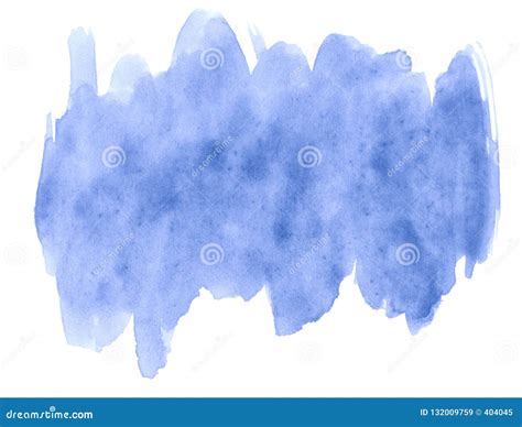Mancha Aislada A Mano Del Lavado De La Acuarela En Colores Pastel Azul