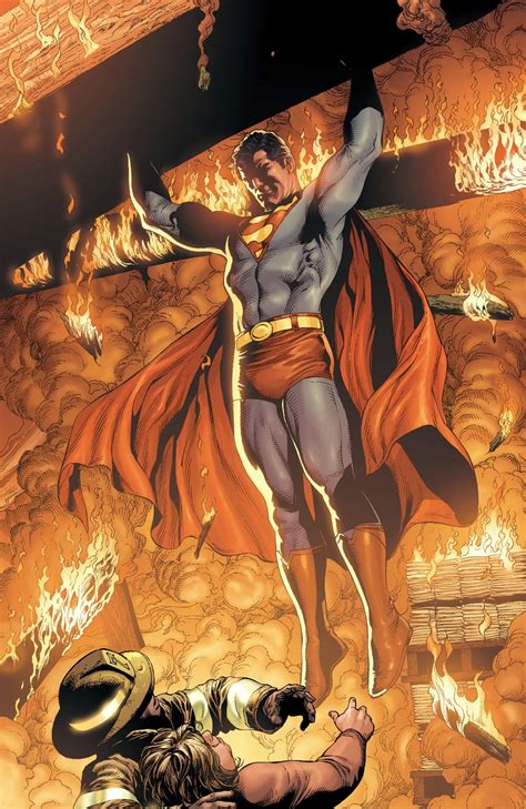 Comic Excerpt Superman Saves People From A Burning Building Superman