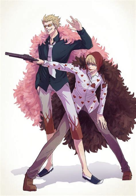 corazon and donquixote doflamingo one piece fanart one piece anime one piece