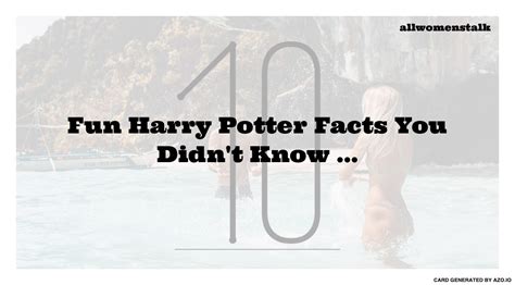 10 Fun Harry Potter Facts You Didnt Know Lifestyle