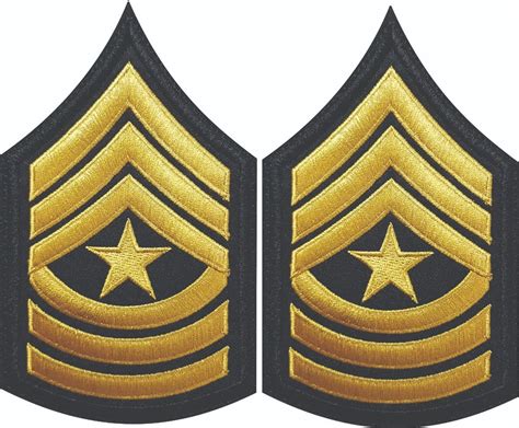 Insignia Militares Rangos Par De Parches Bordados Oro Negro 13000