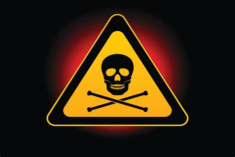 Danger Sign With Skull And Crossbones Warning Sign Poster 24x36 Inch Ebay