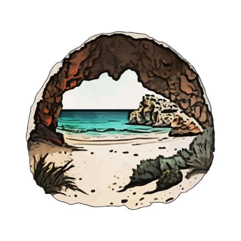 Premium Vector Cave Watercolor Vector Illustration