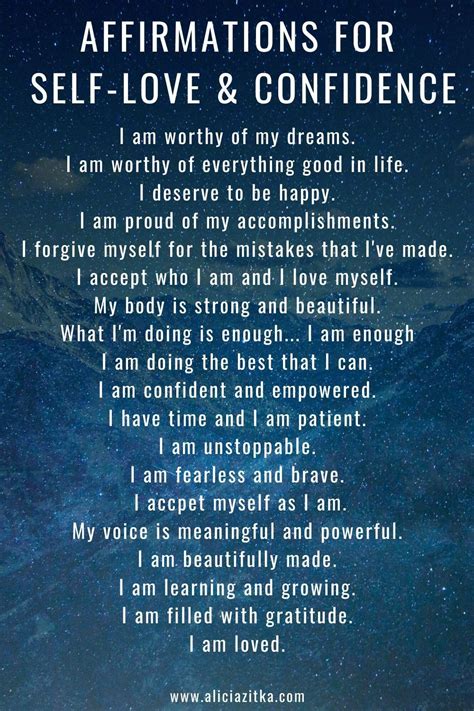 Daily Affirmations For Self Love Confidence Daily Positive