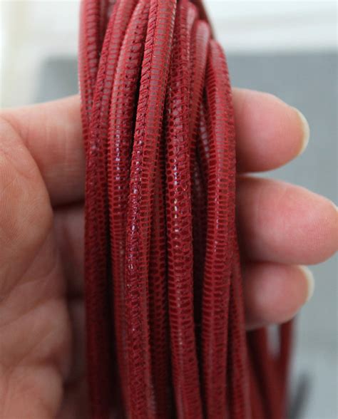 1ft 4mm Dark Red Leather Cord Round Leather String 4 Mm Etsy