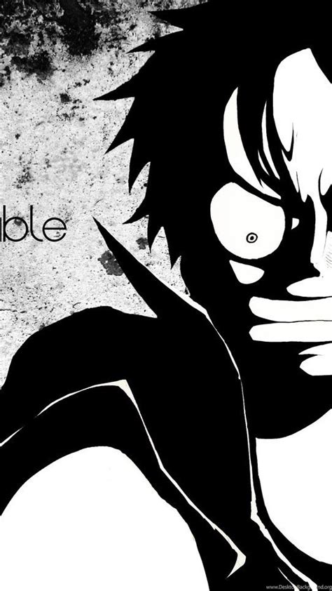 One Piece Luffy Black And White Wallpaper Pulsa Kartu As
