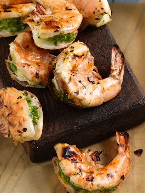 You can serve on skewers if using. Jumbo Shrimp Stuffed with Cilantro and Chiles | Recipe ...