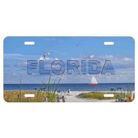 Florida Beach Scene License Plate