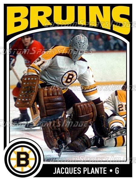 18x24 Goalie Poster Jacques Plante Boston Bruins Bruins Boston