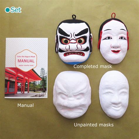 Folk Art Kagura Masks Painting Set Susano No Mikoto And Kushi Inada Hime