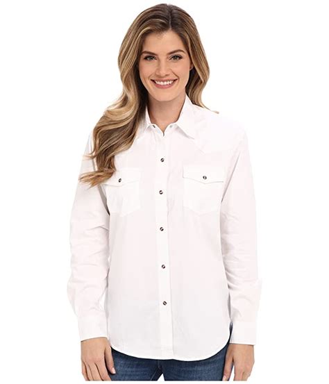Roper Womens Long Sleeve Solid Basic Snap Front Shirt Cowgirl Delight