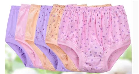 the elderly female cotton underwear mother cotton briefs tall waist loose shorts big yards from