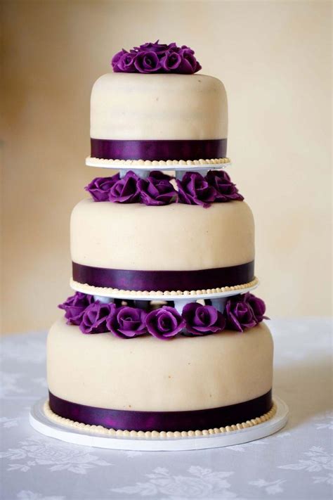 Cake Purple Flower Wedding Cake 2746836 Weddbook