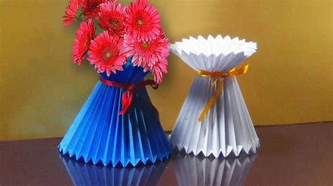 How To Make A Paper Flower Vase Very Easy And Simple Way