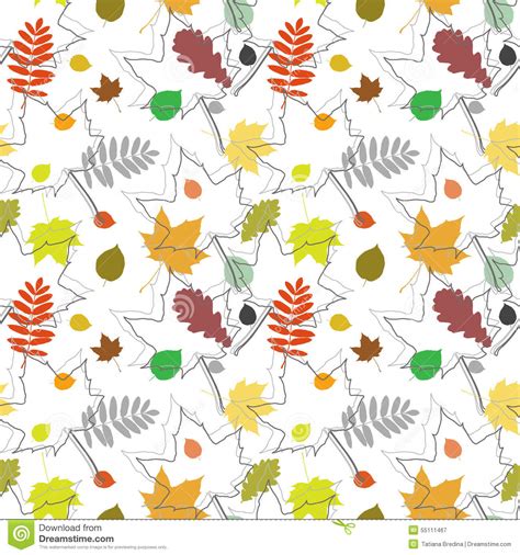 Autumn Leaves Seamless Pattern Stock Vector Illustration Of Tree