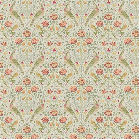 Seasons By May Linen Wallpaper By Morris Grey Floral Wallpaper Vintage