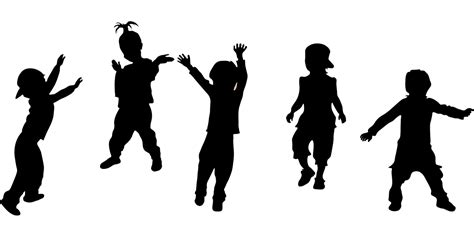 Bambini Silhouette Celebrazione Grafica Vettoriale Gratuita Su Pixabay