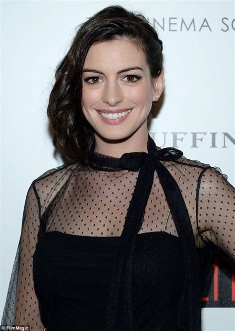 Anne Hathaway Wows In Semi See Through Top And At Intern Premiere In