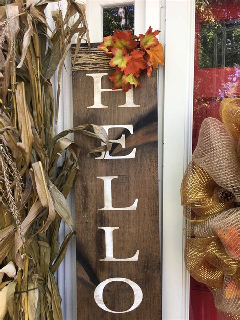Hello Fall Sign Fall Sign Fall Decor Thanksgiving Sign Etsy