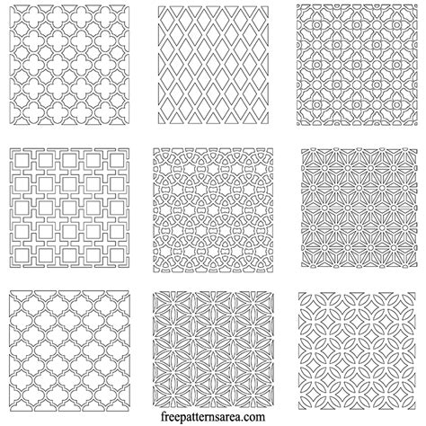 Geometric Motifs And Repeating Pattern Vectors Printable Stencil