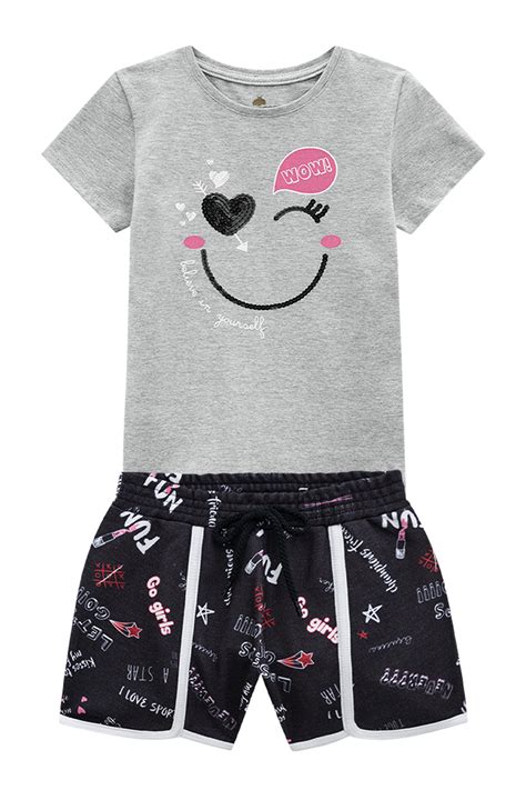 Conjunto Infantil Feminino AÇucena Let Me Be Do Tamanho Que Você é