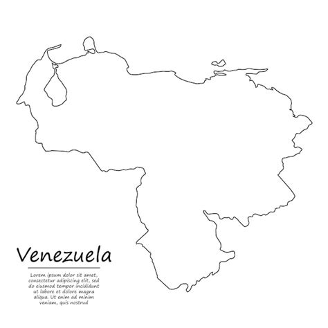 Premium Vector Simple Outline Map Of Venezuela In Sketch Line Style